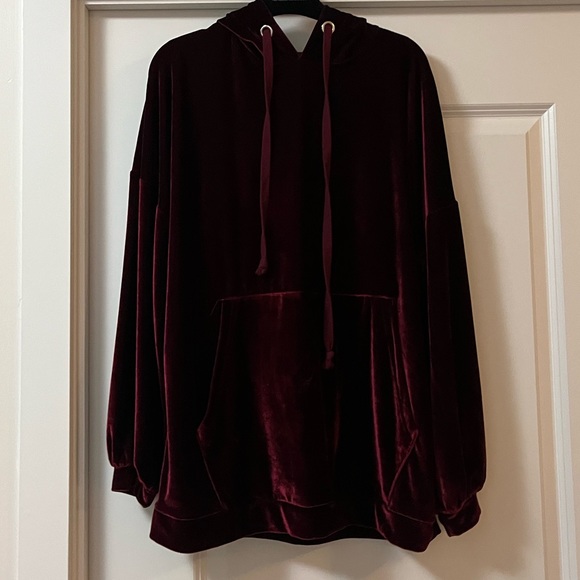 Zara Oversized Velvet Hoodie - Picture 1 of 3